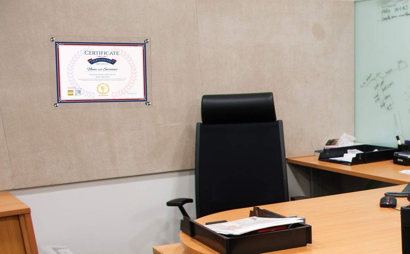 Magicool Hanger Magicool 8.5x11 Clear Acrylic Wall Mount Floating Double Panels Frameless Picture Frame for Picture Photo Degree Certificate Home or Office(Full Frame is 9.5 x 12 inch) - Image 5